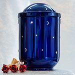 Metall Urne Kobaltblau Sonne, Mond und Sterne